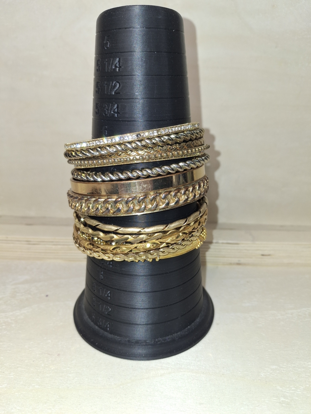 Gold Tone Stackable Women’s Bangle Bracelet Bundle